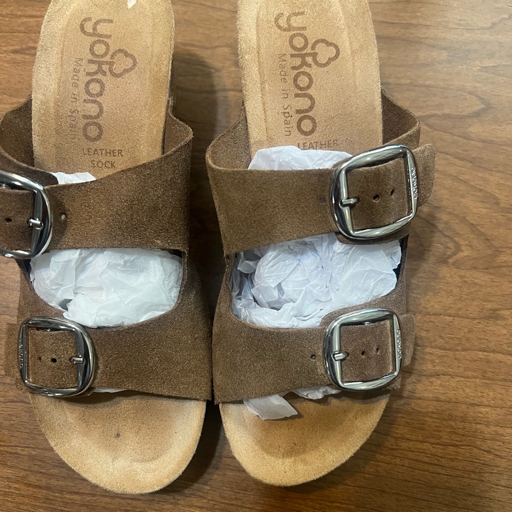 Yokono Brown Leather Sandals 7